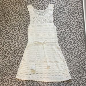 Joie Cream Crochet Mini Dress